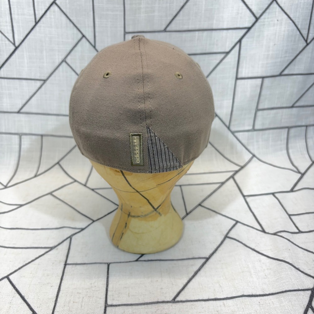 Adidas A-Flex Hat S/M Tan Herringbone Trefoil Baseball Cap - Picture 3 of 9
